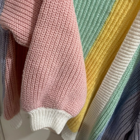 Womens S Long Sleeve Cardigan Colorblock Drop Shoulder Cardigan Sweater Outwear - Picture 7 of 11